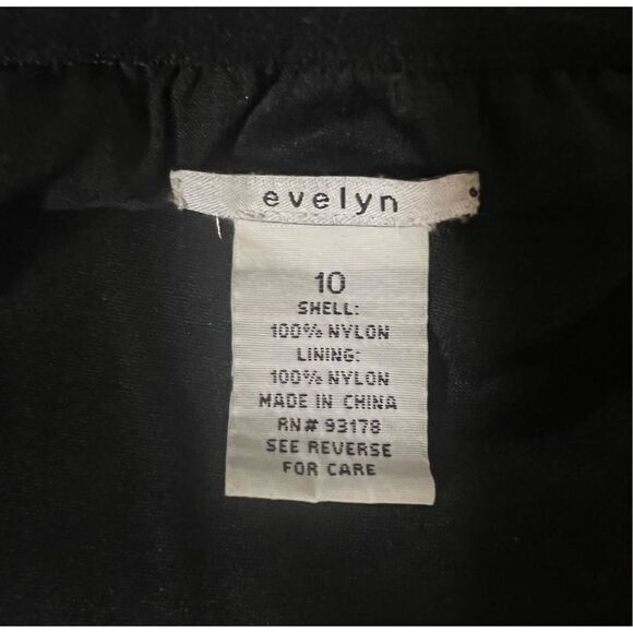 Anthropologie UNIQUE Evelyn Black and Cream Fringed Nylon Elastic Waist Skirt Si - Picture 5 of 7